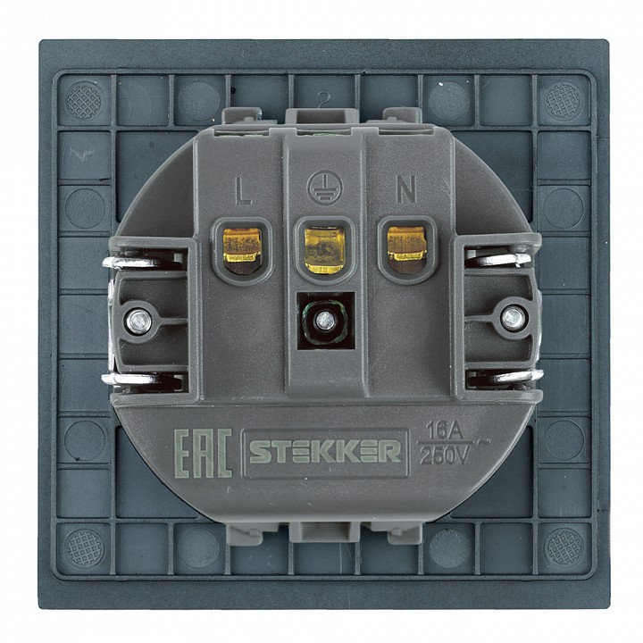 Розетка с заземлением и со шторкой Stekker Мия 50454