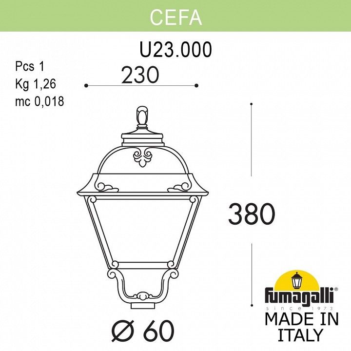 Консольный светильник Fumagalli CEFA U23.000.000.WXE27