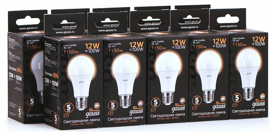 Лампа светодиодная Gauss  E27 12Вт 3000K 102502112