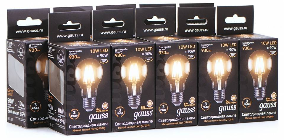 Лампа светодиодная Gauss Black A60 10 Вт E27 2700 К 102802110