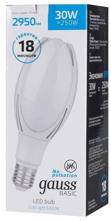 Лампа светодиодная Gauss Basic BT100 E40 30 Вт 6500 K 11834332