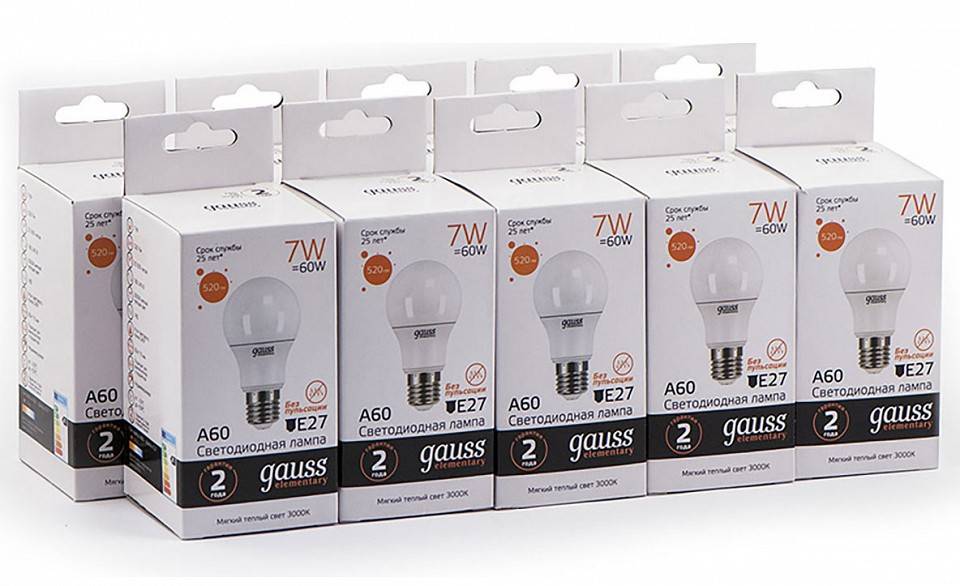 Лампа светодиодная Gauss Elementary A60 E27 7 Вт 3000 К 23217A