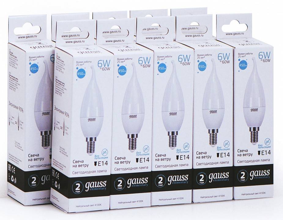 Лампа светодиодная Gauss 341 E14 6Вт 4100K 34126