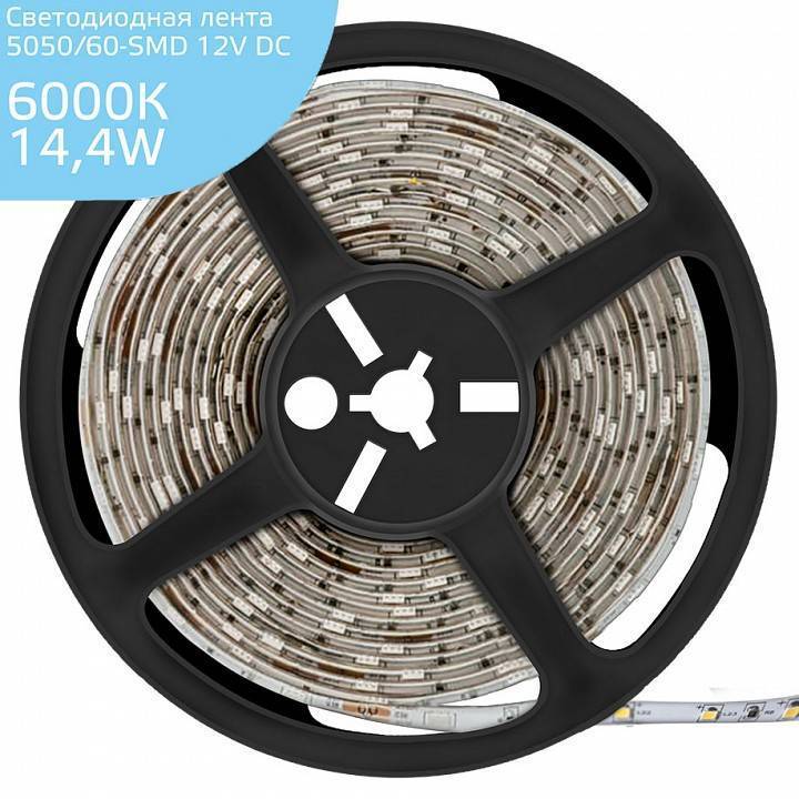 Лента светодиодная Gauss LED Elementary 4.8 Вт/м 12В 4000К IP65 5 м 355000314