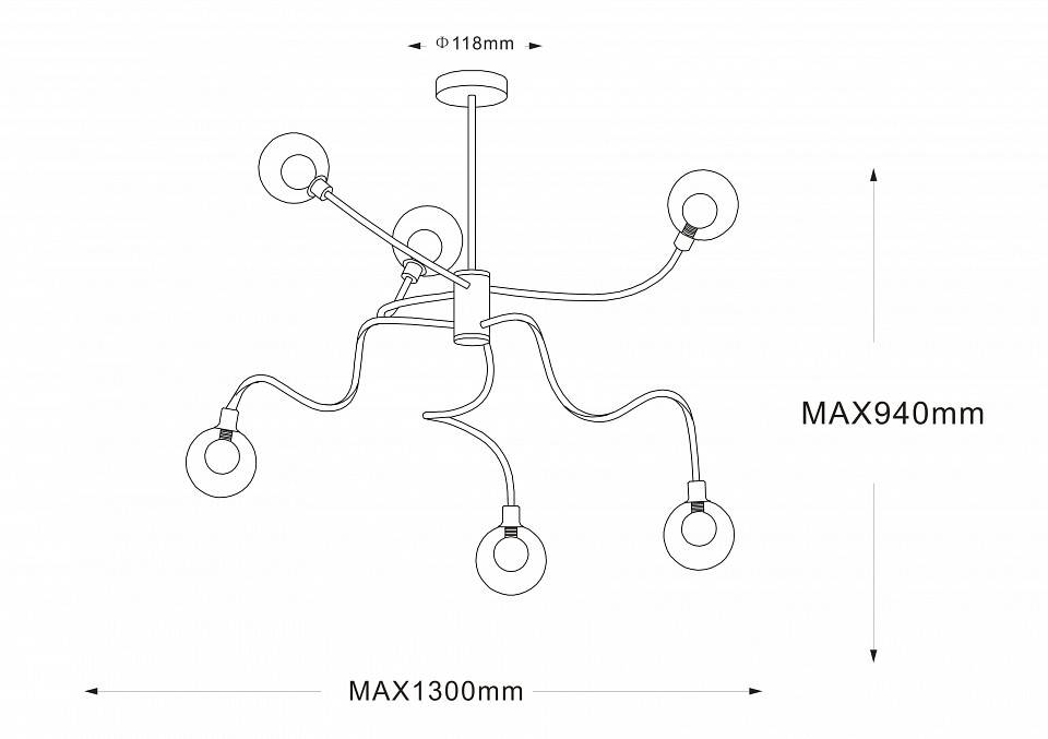 Люстра на штанге Globo Eddy 6 ламп 56010-6