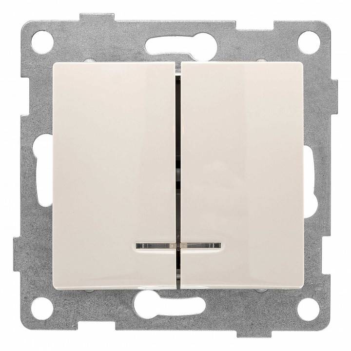 Выключатель двухклавишный с подсветкой без рамки Gusi Electric BRAVO С10В28-003