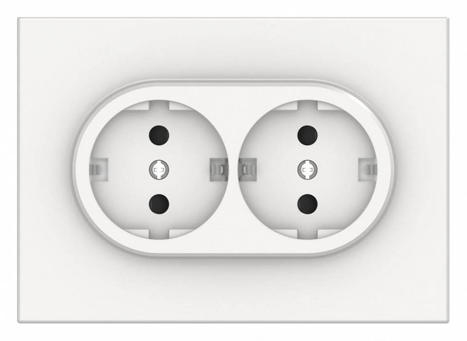 Розетка двойная с заземлением и со шторкой Gusi Electric BRAVO С11Р6-028