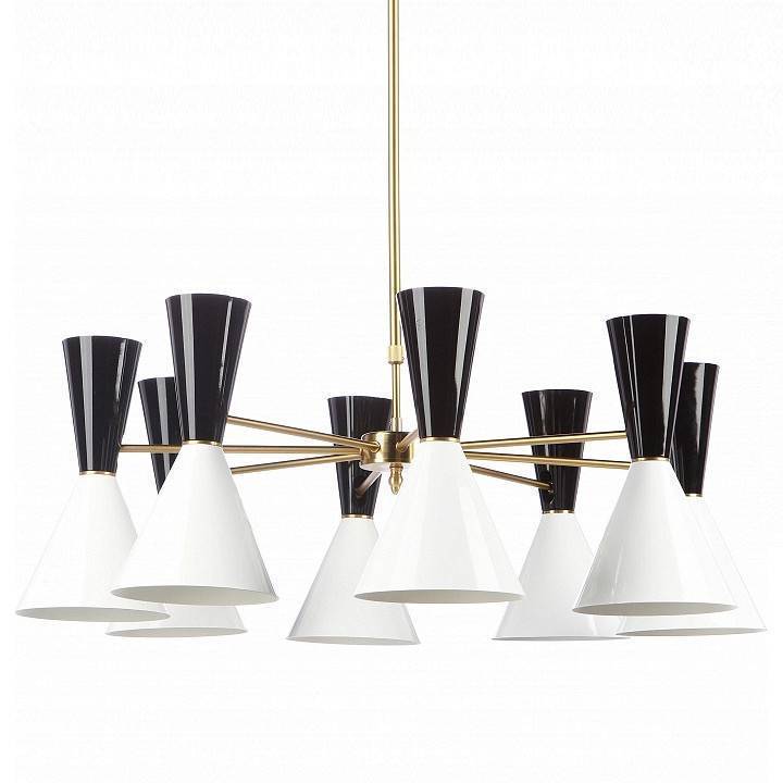 Люстра на штанге ImperiumLoft Cairo Chandelier 8 Arm Black And White 144399-22