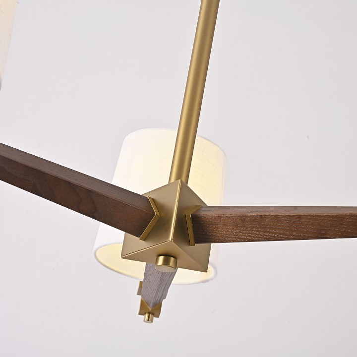 Люстра на штанге ImperiumLoft Jorgenson White/Dark wood STAVRA01