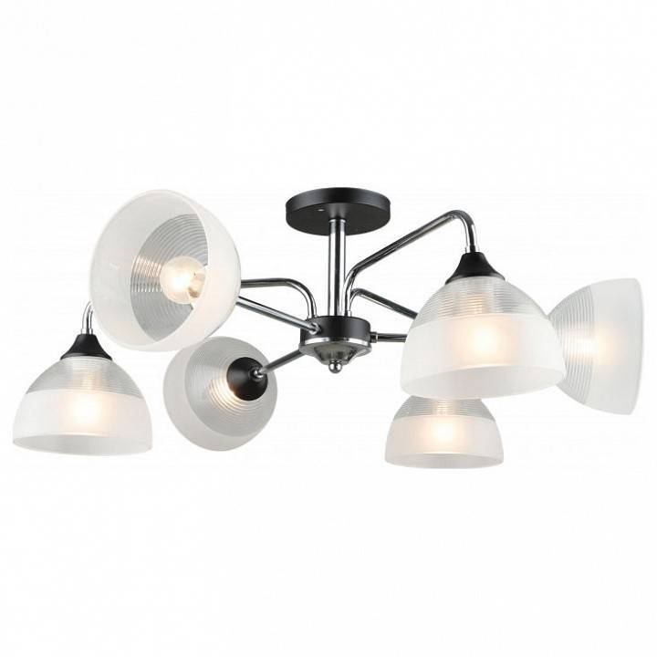 Люстра на штанге Imex MD.4196 6 ламп MD.4196-6-S-CH+BK