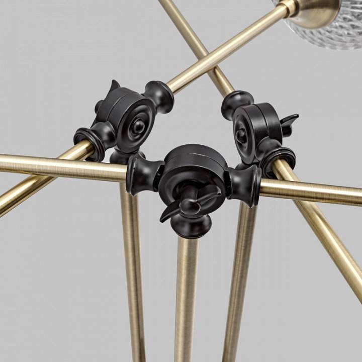 Люстра на штанге Imex MD.5299 на 6 ламп MD.5299-6-S-AB+BK