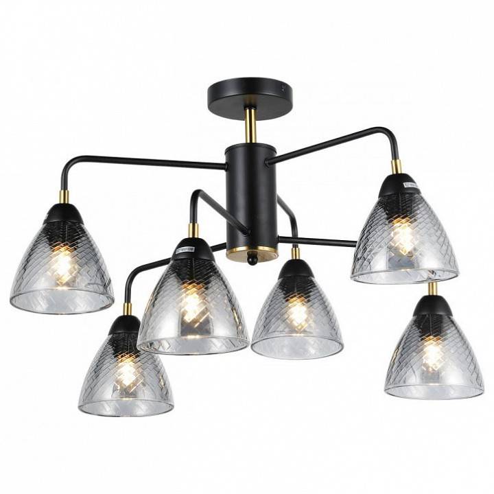 Люстра на штанге Imex MD.74318 6 ламп MD.74318-6-S-BK+BR