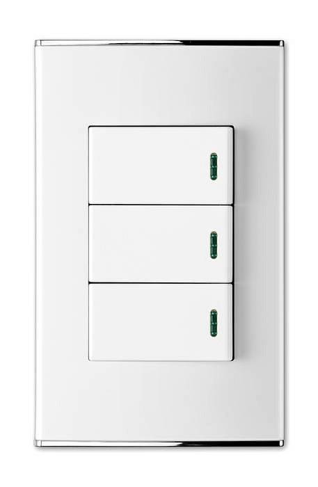 Выключатель трехклавишный Imex Parthenon White с подсветкой WRC 4426