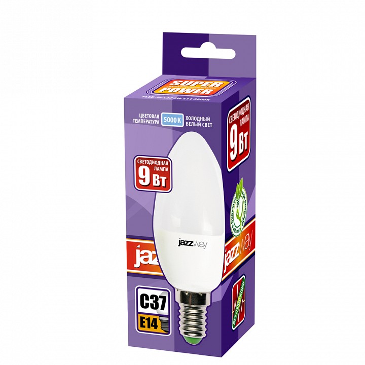 Лампа светодиодная Jazzway  PLED-SP C37 9w E14 5000K