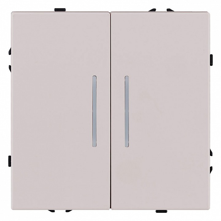 Выключатель проходной двухклавишный с подсветкой без рамки Kollinger Eclipse EC-011CM