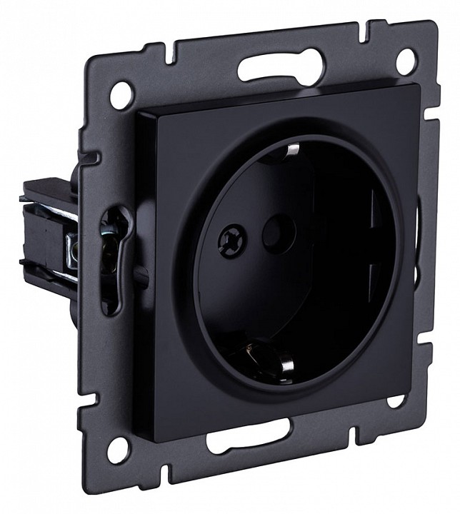 Розетка с заземлением, без рамки Kollinger  REA-002BK
