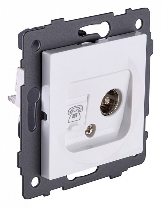 Розетка двойная RJ-11 и Ethernet RJ-45, без рамки Kollinger  REA-013WH