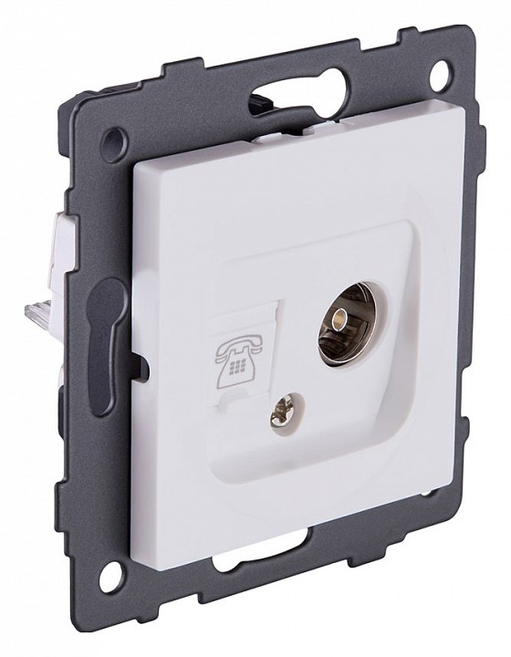 Розетка двойная RJ-11 и Ethernet RJ-45, без рамки Kollinger  REA-013WM