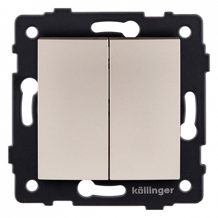 Выключатель двухклавишный без рамки Kollinger  REA-R-007GD