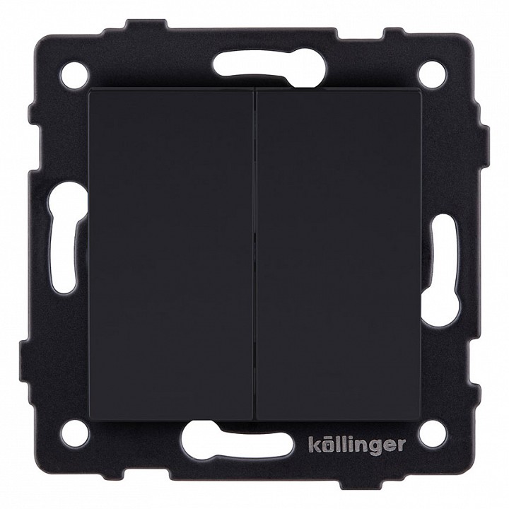 Выключатель проходной двухклавишный без рамки Kollinger  REA-S-009BM