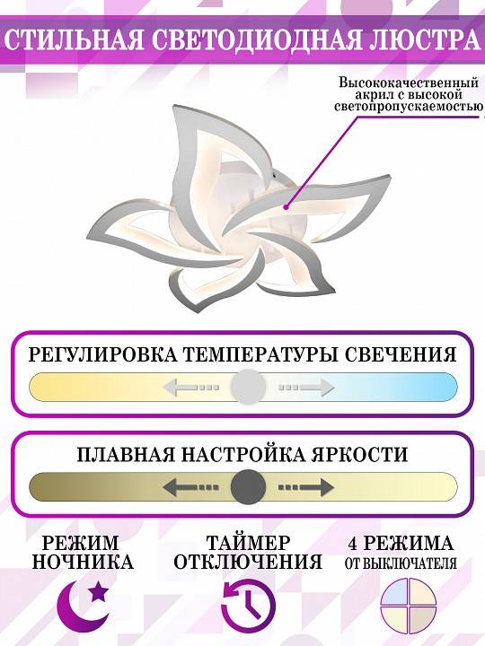 Потолочная люстра Natali Kovaltseva Smart home LED LAMPS 81212