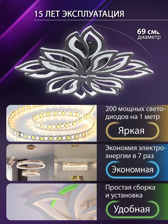 Потолочная люстра Natali Kovaltseva FORTUNA LED LAMPS 81107/7C