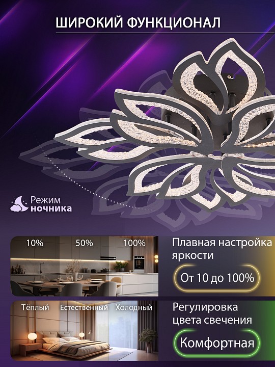 Потолочная люстра Natali Kovaltseva FORTUNA LED LAMPS 81107/7C