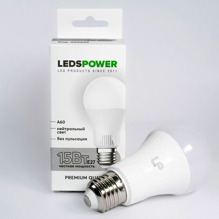 Лампа светодиодная LEDS POWER A60 006659