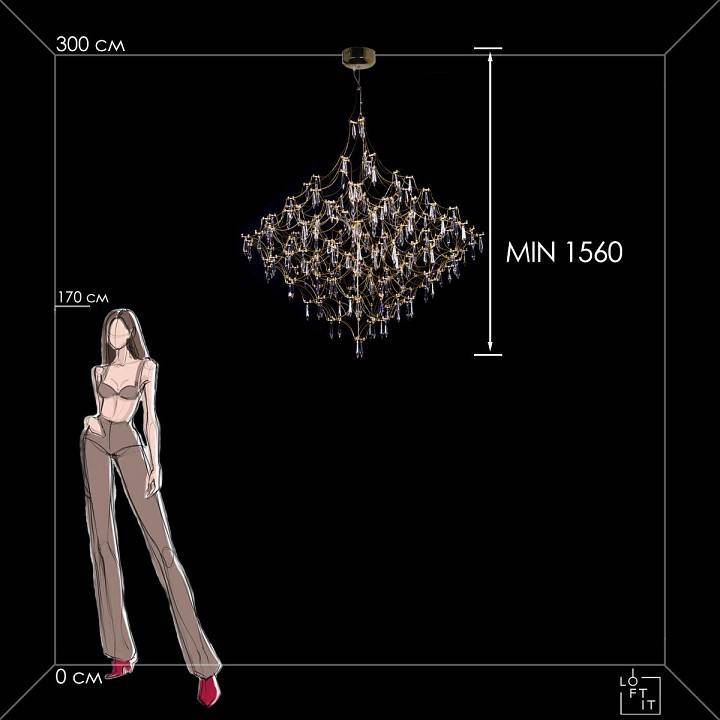 Подвесная люстра Loft it Mira 10259/1200 Gold Asfour