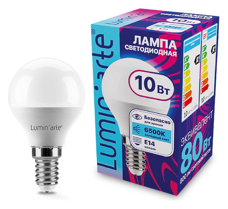 Лампа светодиодная Luminarte  E14 10Вт 6500K LSTD-G45-10W6KE14