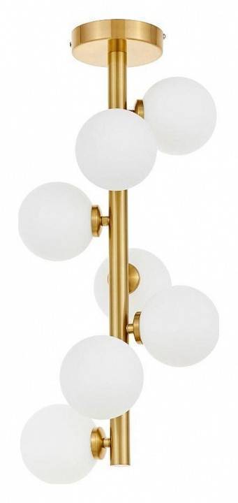 Люстра на штанге LUMINA DECO Marsiada 7 ламп латунь LDC 6033-7 MD