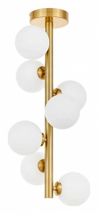 Люстра на штанге LUMINA DECO Marsiada 7 ламп латунь LDC 6033-7 MD