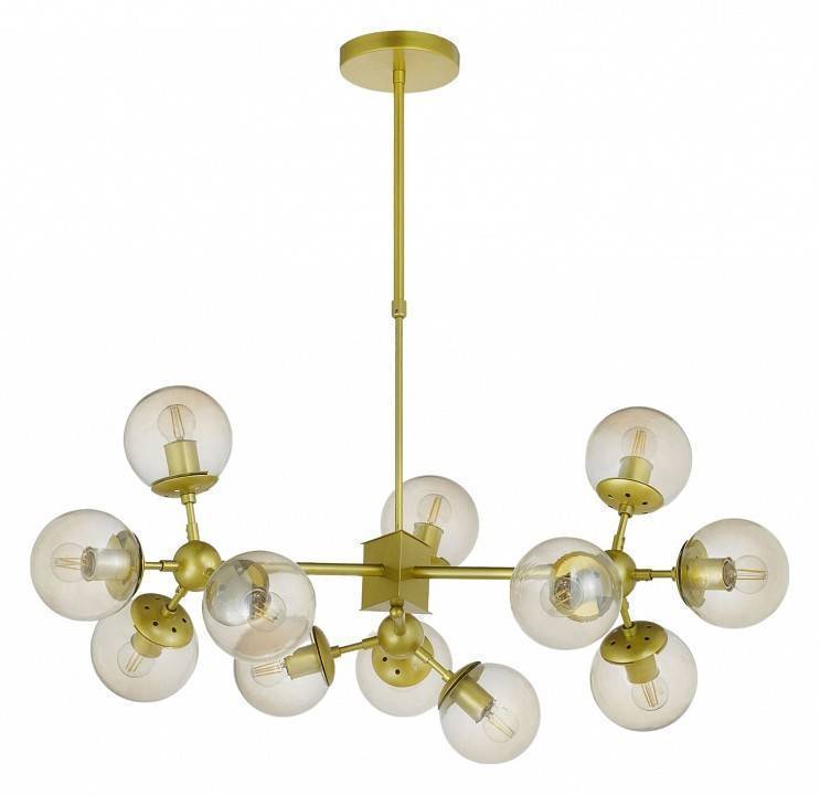 Люстра на штанге LUMINA DECO 12 ламп золотая LDP 160-12 GD