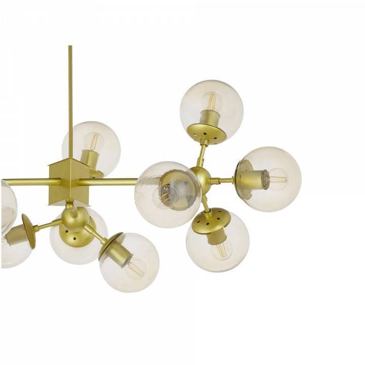 Люстра на штанге LUMINA DECO 12 ламп золотая LDP 160-12 GD