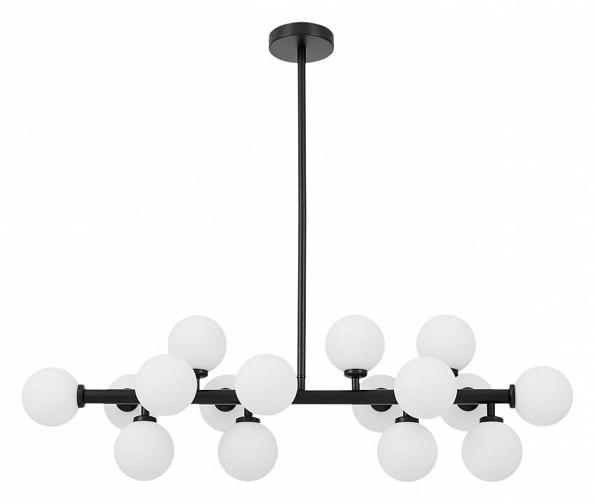 Люстра на штанге LUMINA DECO Marsiada 16 ламп черная LDP 6033-16 BK