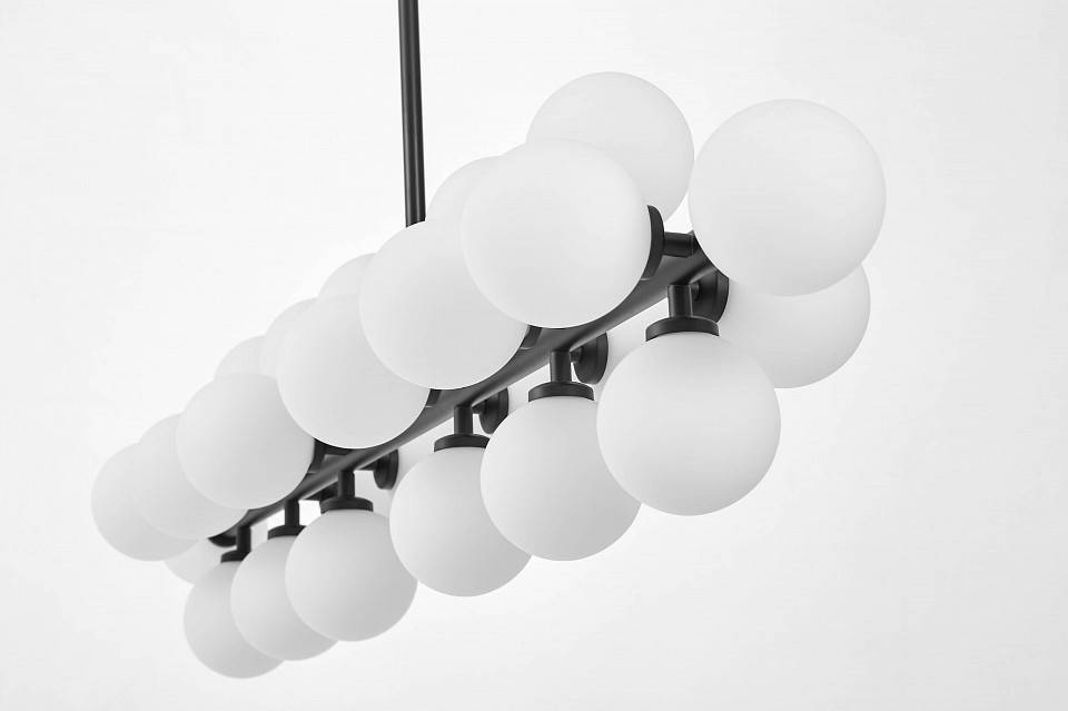 Люстра на штанге LUMINA DECO Marsiada 24 лампы черная LDP 6033-24 BK