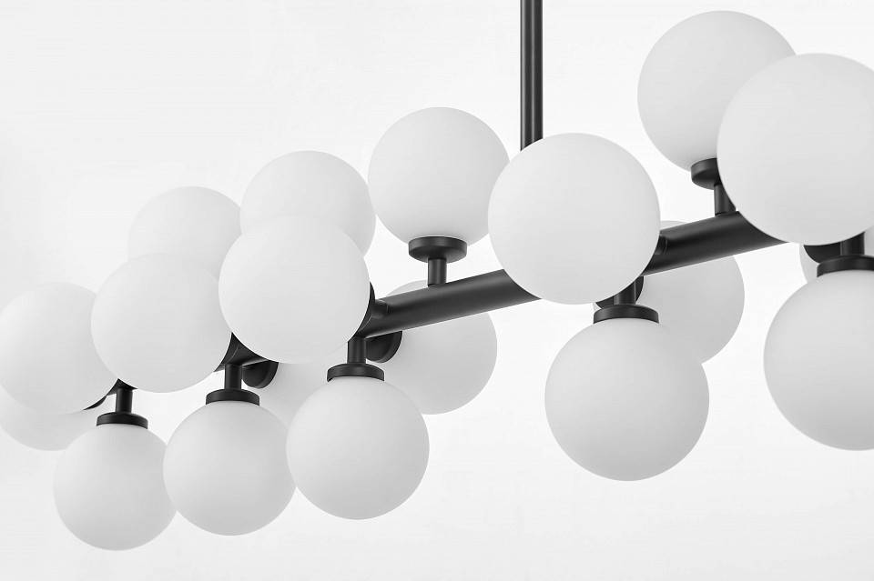 Люстра на штанге LUMINA DECO Marsiada 24 лампы черная LDP 6033-24 BK