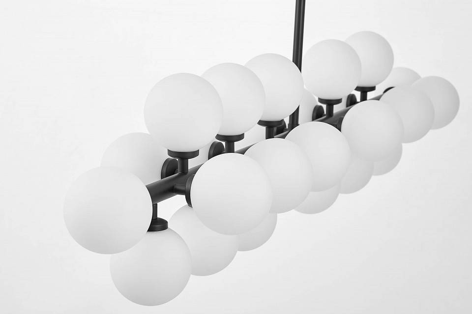 Люстра на штанге LUMINA DECO Marsiada 24 лампы черная LDP 6033-24 BK