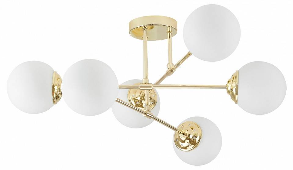 Люстра на штанге LUMINA DECO Fino 6 ламп золотая TC 2003-6 GD