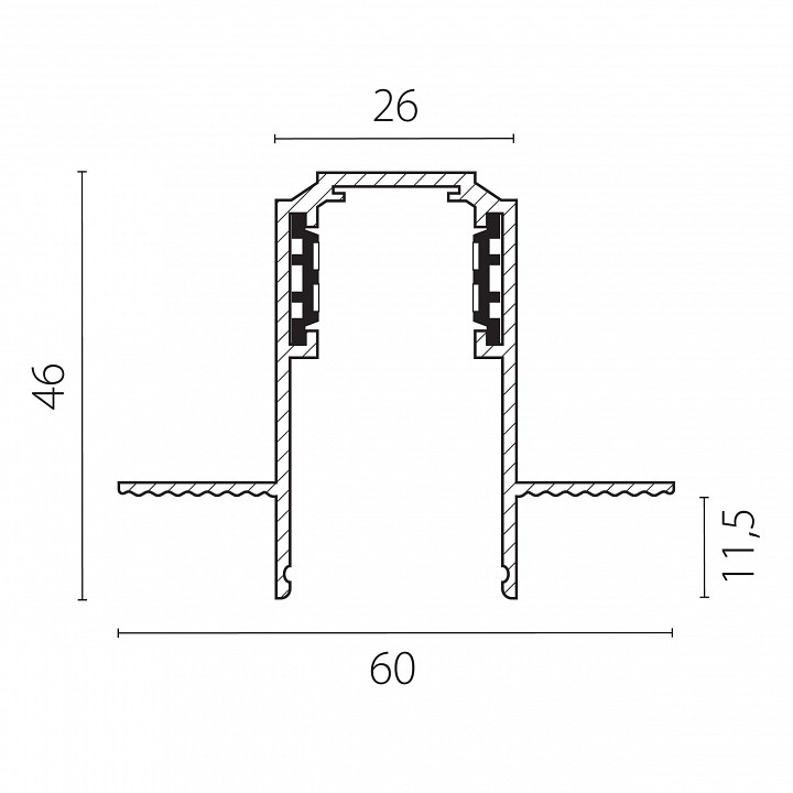 Трек встраиваемый Lightstar Uno 509226