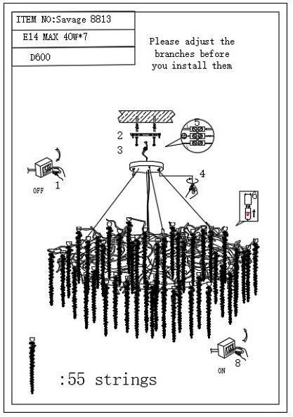 Подвесная люстра iLamp Savage 8813-D600 GD