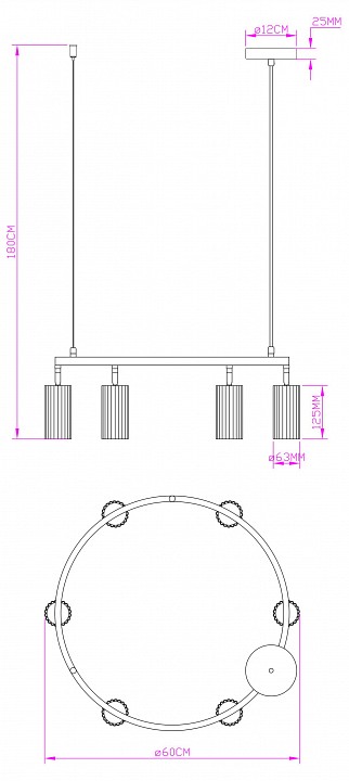Подвесная люстра Moderli Cora V11603-6P