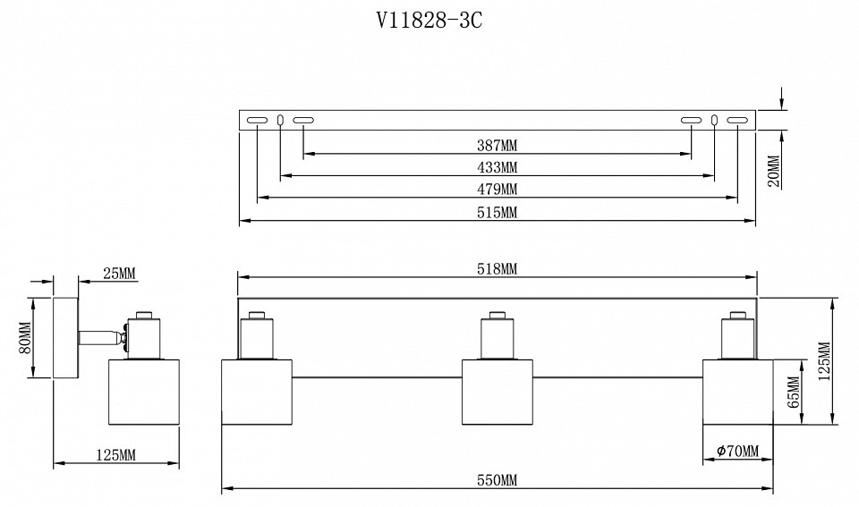 Спот Moderli Malet V11828-3C