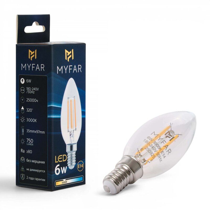 Лампа светодиодная MyFar Базис E14 MB1001E14-6W3K