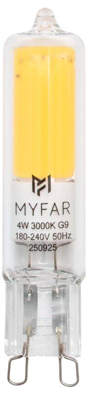 Лампа светодиодная MyFar Базис G9 G9 4Вт 3000K MB1101G9-4W3K