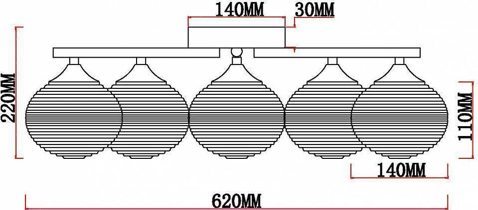 Потолочная люстра MyFar Gloria 5 ламп MR1800-5C