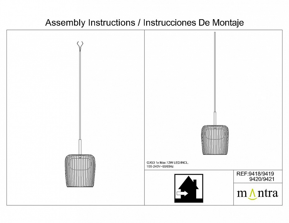 Подвесной светильник Mantra Dubai 9421 (3L)+9462