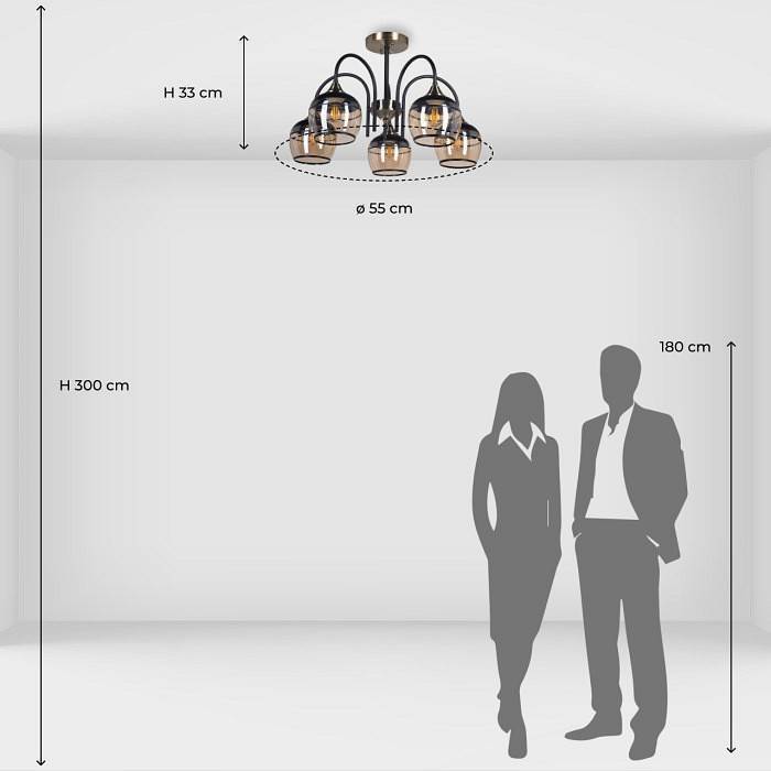 Люстра на штанге De City Блеск 5 ламп 315015605
