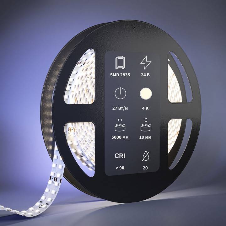 Лента светодиодная Maytoni Ultra 24 В 14.4 Вт/м 4000 К IP20 5 м 201115