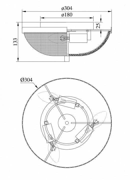 Накладной светильник Maytoni Coupe C046CL-03N